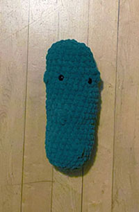 a crocheted pickle